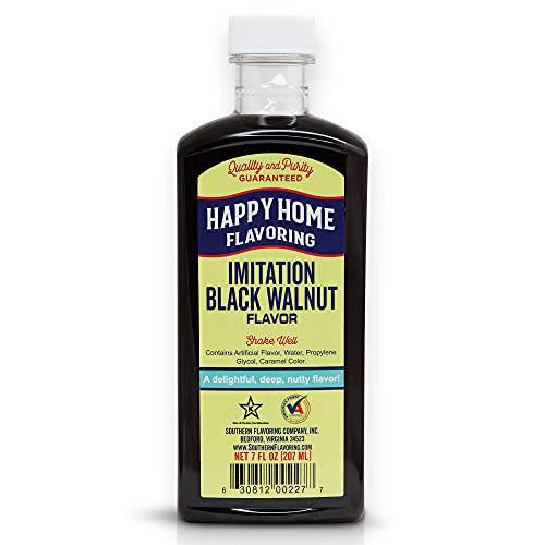 Happy Home Imitation Black Walnut Flavoring, Non-Alcoholic, Certified Kosher, 7 oz.
