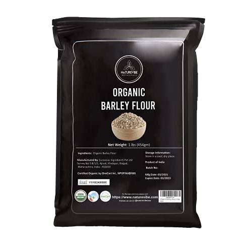 Organic Barley Flour, 1lb by Naturevibe Botanicals | Rich Source of Fiber (16 ounces)