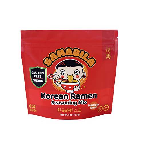 SAMABILA Korean Instant Ramen Seasoning - Gluten Free - Vegan - Medium Spicy - Premium Soup Powder - 5 oz