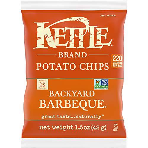 Kettle Brand Potato Chips, Backyard Barbeque Kettle Chips, Snack Bag, 1.5 Oz (Pack of 24)