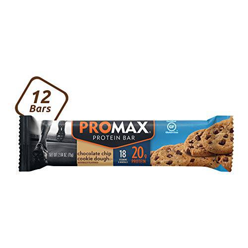 Promax Chocolate Chip Cookie Dough, 20g High Protein, Gluten Free, 12 Count