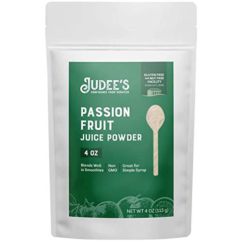 Judee’s Passion Fruit Juice Powder 4 oz - Blends Well in Smoothies and Drinks - Great for Baking and Flavoring - 100% Non-GMO and Vegan - Gluten-Free and Nut-Free