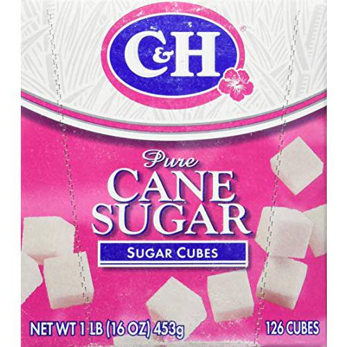 C&H, Sugar Cubes, 126 Count, 16oz Box (Pack of 4)