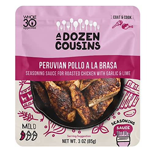A Dozen Cousins Entrée Seasoning Sauce Packets - Simply Coat and Cook - 10 Pack - Peruvian Pollo a la Brasa Sauce with Garlic and Lime - (3 oz Each)