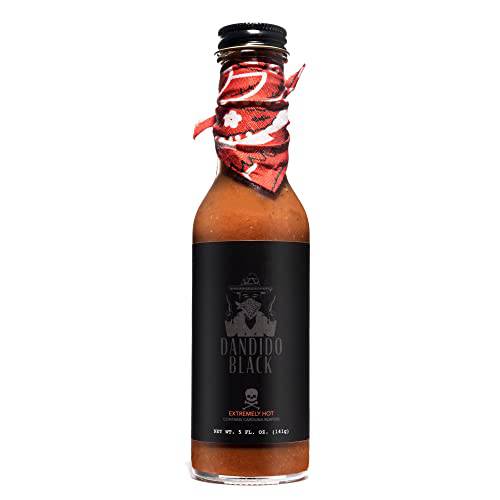 Dandido Sauce Black - Extreme Hot Sauce - With Carolina Reaper & Exotic Hot Peppers - Adds An Extra Spicy Kick Of Sweet Heat To Food - All-Natural - Gourmet Condiment - Made in the USA - 5 Oz Bottle