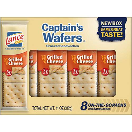 Lance Sandwich Crackers, Captain’s Grilled Cheese Wafers, 8 Ct Box