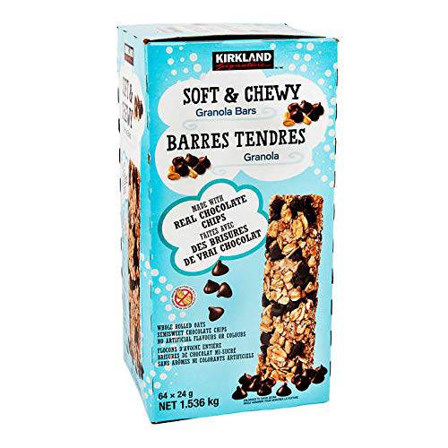Kirkland Signature Soft & Chewy Granola Bars 64ct 24g/0.84oz, (Imported from Canada)