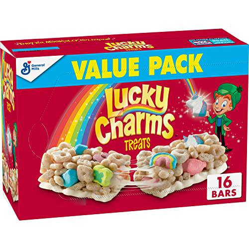 Lucky Charms Breakfast Cereal Treat Bars, Snack Bars, Value Pack, 16 ct (Pack of 4)