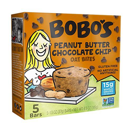 Bobo’s Oat Bites, Peanut Butter Chocolate Chip, 1.3 Ounce-5 Count(Pack of 1)