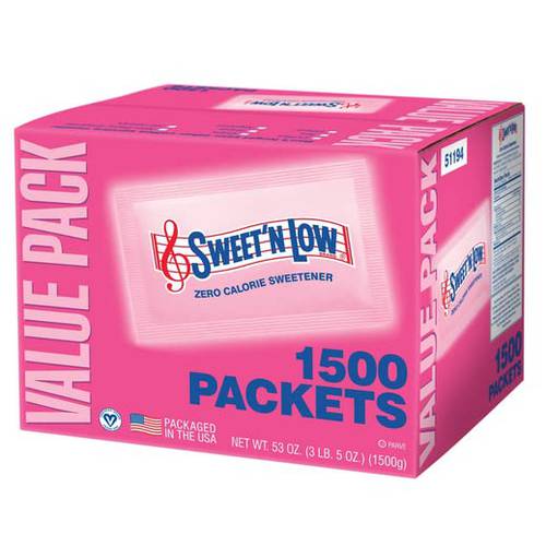 Sweet ’N Low Zero Calorie Sweetener, 1500 Count