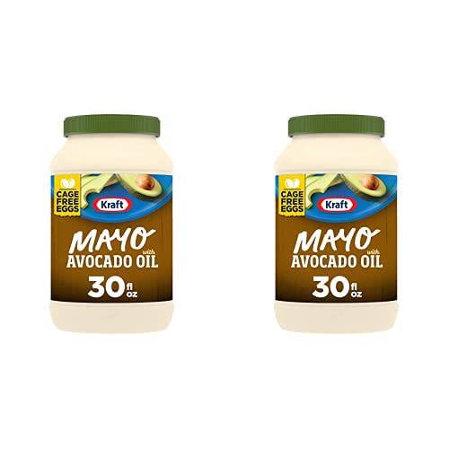 Kraft Mayo with Avocado Oil Reduced Fat Mayonnaise (30 fl oz Jar) (Pack of 2)