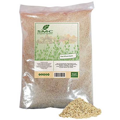 NatureJam RAW UnCooked Wheat Germ 5 Pounds Bulk Bag-Heat Sealed for Freshness.