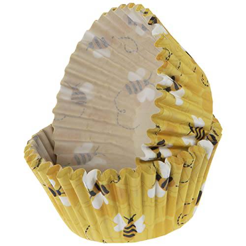 Bee Cupcake Wrappers | 50 Pack | Bee Themed Baking Party Supplies