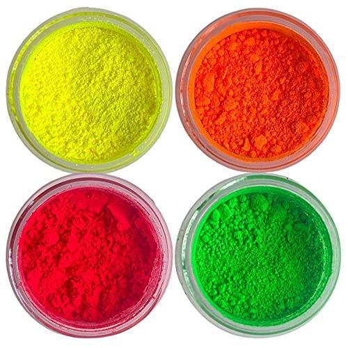 OH SWEET ART - Edibel Petal Dust - For Decorating Cakes, Cupcakes, Cake Pops, & More - Kosher, Food-Grade Coloring - NEON SET x 4 units each jar 4 grams