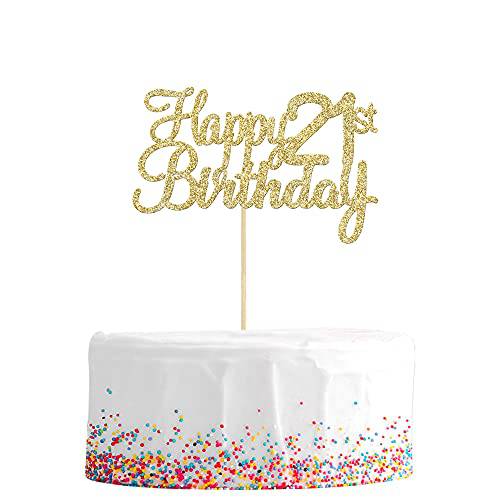 Gyufise 1 Pack Happy 21st Birthday Cake Topper Gold Glitter 21 Cake Topper Happy 21 Birthday Cake Decoration for 21st Birthday Party Decoration Supplies