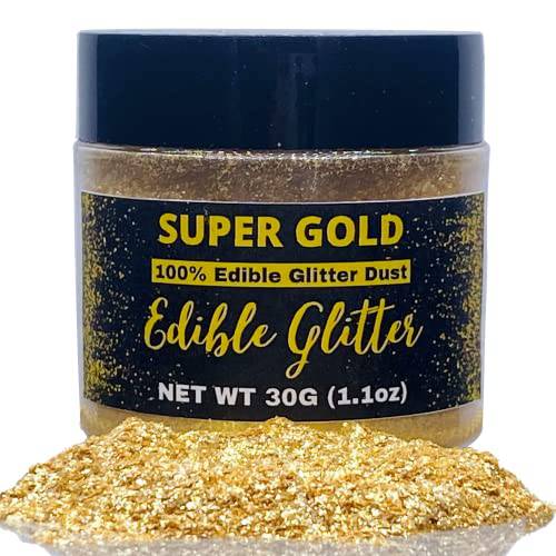 Bulk 10g – Edible glitter for drinks, Edible gold dust for cake decorating, gold luster dust edible for cakes, edible gold, drink glitter Edible Cake Decorations 100% Food Safe, Vegan, Dairy-Free.