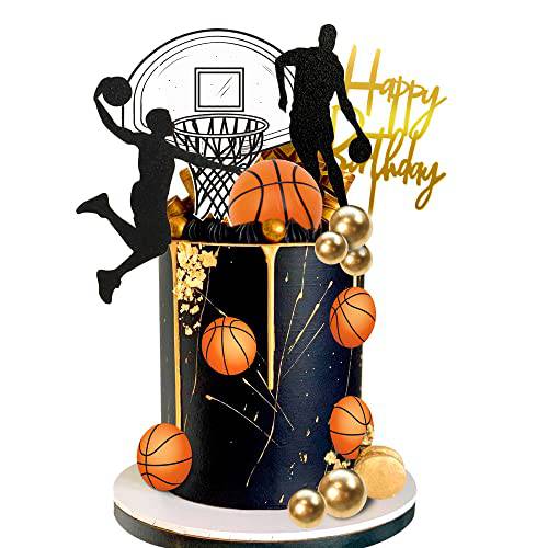 20 PCS Basketball Cake Toppers, Basketball Star Themed Cake Decorations for Basketball Birthday Cake Party Decorations Basketball Party Supplies
