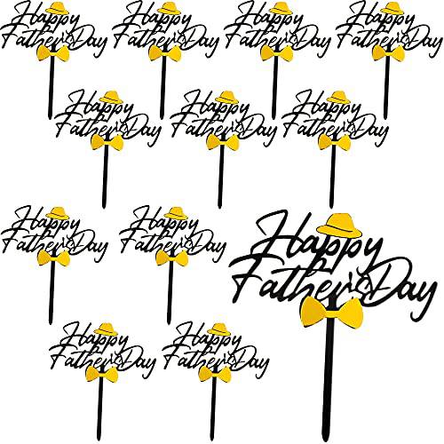 Haconba 15 Pieces Happy Father’s Day Cake Topper Acrylic Father’s Day Cake Decorations for Father’s Day Party Decorations Father’s Day Gift