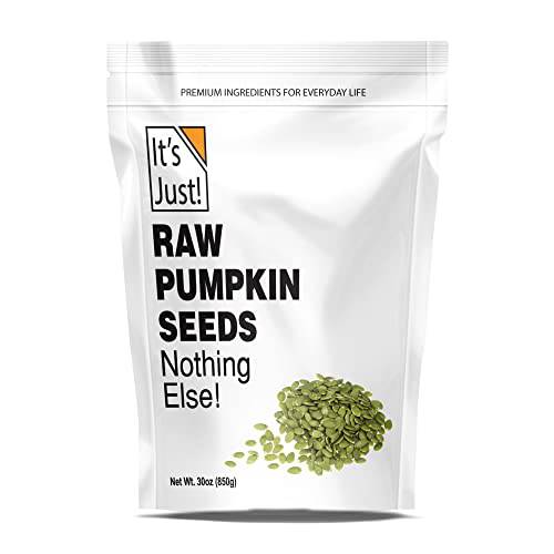 It’s Just - Pumpkin Seeds (Pepitas) 1.88lb, No Shell, Raw Unsalted or Dry Roasted with Sea Salt, Keto Friendly Snacking, Non-GMO, Packed in USA (Raw / Unsalted)