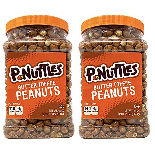 P-Nuttles Butter Toffee Peanuts 44 Ounce Jar (Pack of 2) Made in the USA, Kosher