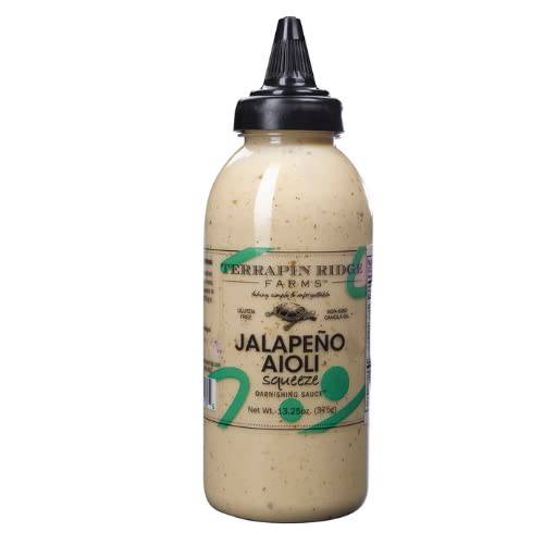 Terrapin Ridge Farms Gourmet Jalapeno Aioli Garnishing Squeeze – One 13.25 Ounce Squeeze Bottle
