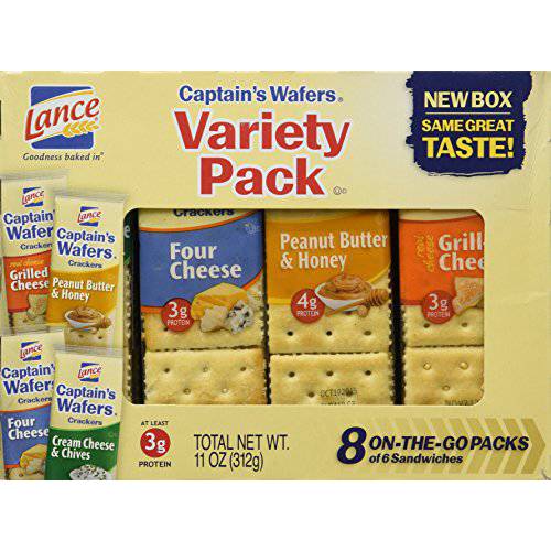 Lance, Captain’s Wafer Crackers, Variety Pack, 11oz Tray (Pack of 3)