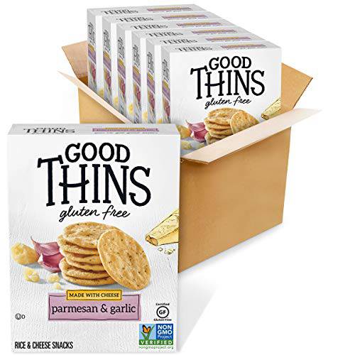 Good Thins Parmesan & Garlic Rice & Cheese Snacks Gluten Free Crackers, 6 - 3.5 oz Boxes