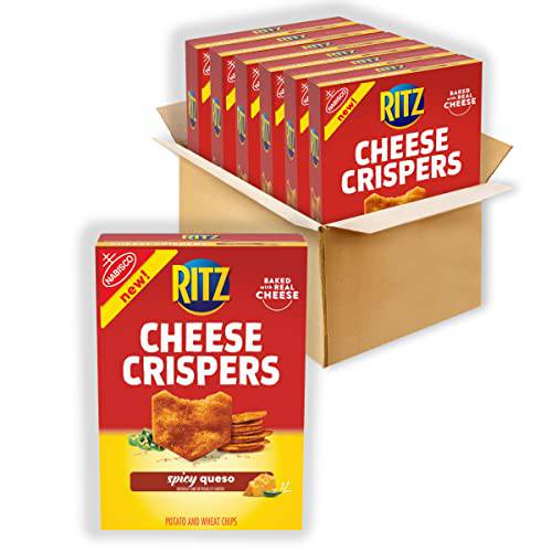 RITZ Cheese Crispers Spicy Queso Baked Chips, 6 - 7 oz Boxes