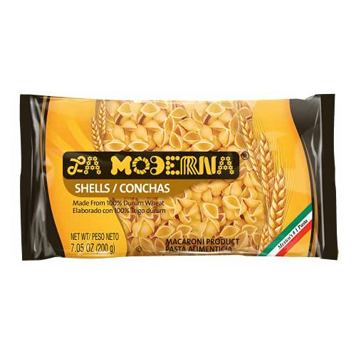 La Moderna Shells Pasta, Noodles, Durum Wheat, Protein, Fiber, Vitamins, 7 Oz, Pack of 20