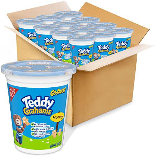 Teddy Grahams Honey Graham Snacks, 12 - 2.75 Ounce Go-Paks (Pack of 12)
