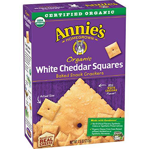 Annie’s Organic White Cheddar Squares Baked Snack Crackers, 7.5 oz