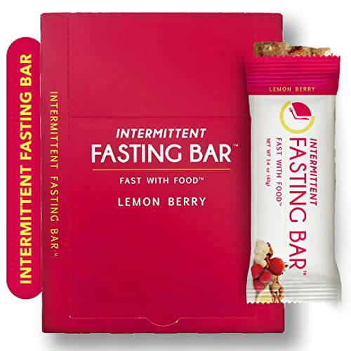 Fast Bar, Lemon Berry, Gluten Free, Plant Based Protein Bar for Intermittent Fasting (20 Count Box)