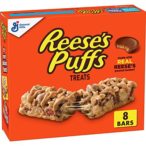 Reese’s Puffs Breakfast Cereal Treat Bars, Peanut Butter & Cocoa, 8 ct (Pack of 6)