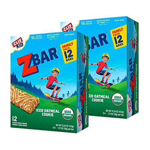 CLIF KID ZBAR - Organic Granola Bars - Iced Oatmeal Cookie - Non-GMO - Organic -Lunch Box Snacks (1.27 Ounce Energy Bars, 12 Count, 2-Pack)