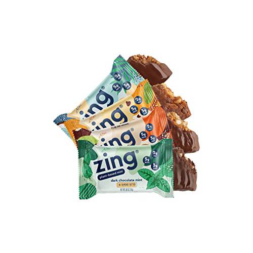 Zing Bars Plant Based Protein Bar Minis |Variety Pack | 100 Calorie | 5g Protein and 2g Fiber | Gluten Free, Non GMO | 24 Count