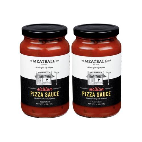 The Meatball Shop Sicilian Pizza Sauce | Vegan | Gluten Free | All Natural | Premium Ingredients | No Sugar Added | Keto | Non-GMO | 14 Ounce Jars (Pack of 2)