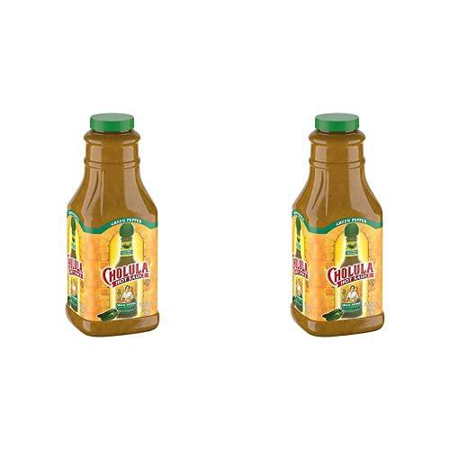 Cholula Green Pepper Hot Sauce, 64 fl oz | Crafted with Jalapeno and Poblano Peppers and Signature Spice Blend | Gluten Free, Kosher, Vegan, Low Sodium (Pack of 2)