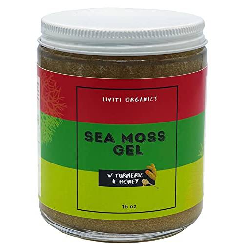 Organic Sea Moss Gel With Tumeric Bladdewrack honey Gluten Free,