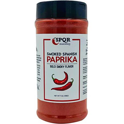 Smoked Spanish Paprika XL 7 Ounce Jar Gourmet Restaurant Grade Bold Smoky Spanish Paprika Flavor by SPQR Seasonings