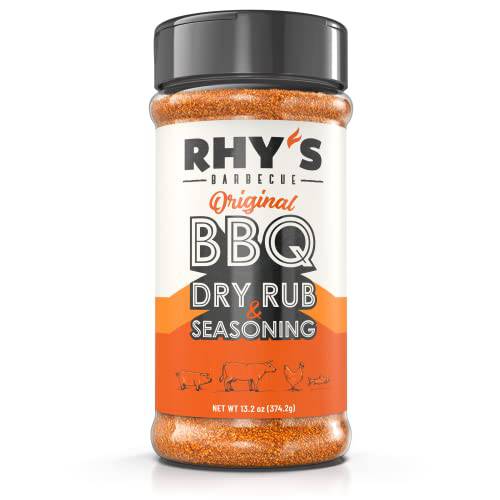 Rhy’s Barbecue Original BBQ Dry Rub - Perfect Seasoning for Steak, Chicken, Rib, Pork Butt, Brisket, Fish Poultry & Shrimp – Savory Meat Herbs, Spices and Seasonings Rubs - Enjoy Grilling, Smoking & Cooking.