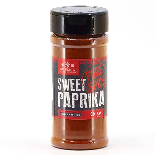 The Spice Lab Sweet Paprika Powder - High Color ASTA 120+ - 4.1 oz Shaker Jar – Premium Gourmet Spanish Paprika Vegan Approved All Natural Kosher Non GMO Gluten Free Spice – Rich in Antioxidants
