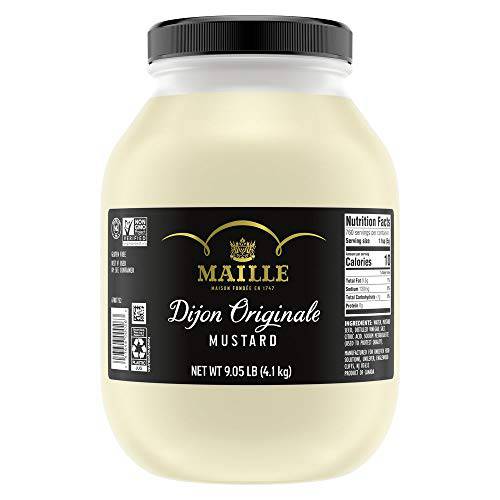 Maille Original Dijon Mustard Jar Gluten Free, No Artificial Colors or Flavors, Kosher & Non-GMO Project Verified, 9.05 lbs
