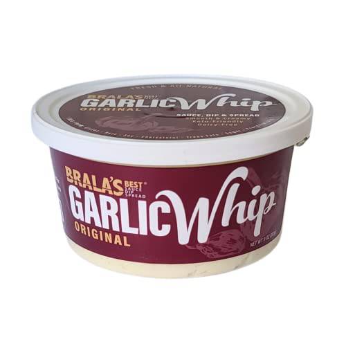 Brala’s Best Garlic Whip - Sauce, Dip & Spread for Garlic Lovers - Keto Friendly, Gluten-Free, Dairy-Free, Sugar-Free (Original, 11 Ounce)