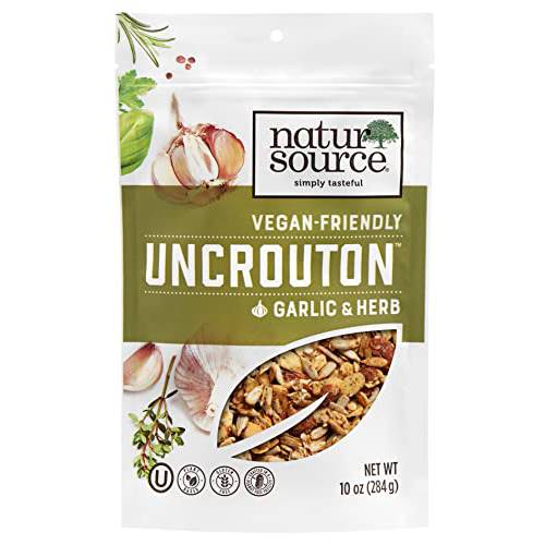 naturSource Garlic & Herb Uncrouton Salad Topper Certified Keto Plant Based Vegan-Friendly Gluten Free 10 oz Re-Sealable Pack