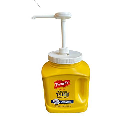 French’s Kosher Yellow Mustard 105 Ounce Jug Gluten Free With Pump Dispenser Bundle