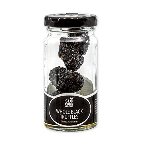Slofoodgroup Black Truffles, Preserved Whole Black Truffles (Tuber Aestivum) Preserved in Brine (30 gram net weight truffles) - Truffle Mushroom Gourmet Food