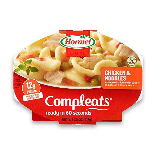 HORMEL COMPLEATS Chicken & Noodles Microwave Tray, 7.5 Ounces (Pack of 7)