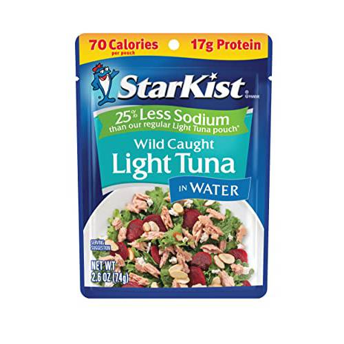 StarKist Reduced Sodium Chunk Light Tuna In Water, 2.6 Oz, Pack of 24