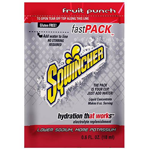 Sqwincher 015305-FP Fast Pack Liquid Concentrate Packet, 6 oz, Red, Standard (Pack of 50)