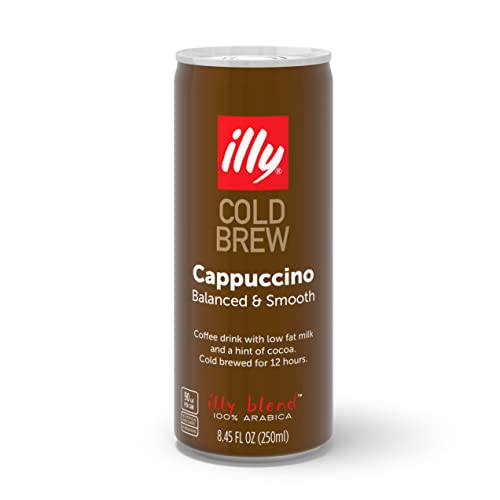 Illy Ready to Drink Coffee CAPPUCCINO Cold Brew, Authentic Italian Coffee, Made with 100% Arabica Coffee, All-Natural, No Preservatives, 8.45 Fl Oz (Pack of 12)